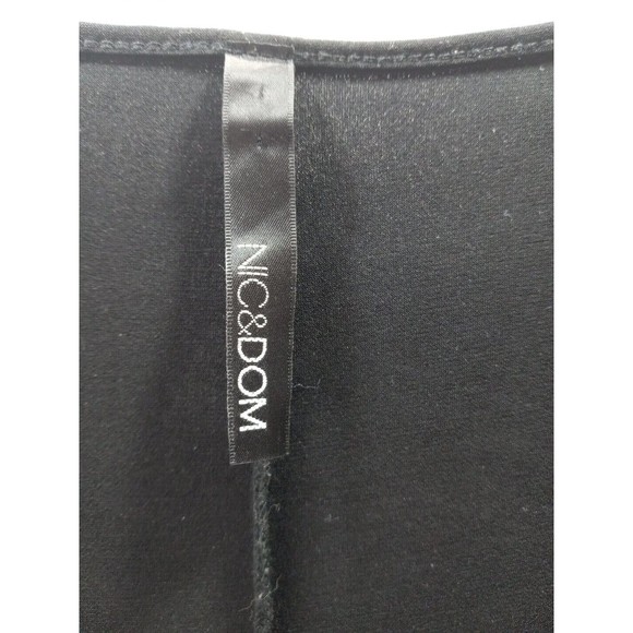 Nic & Dom 2X Black Swing Dress Embroidered Ribbon Metallic Jeweled Look Studs - Picture 5 of 8
